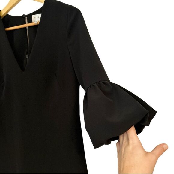 Milly Classic Black Puff Sleeve Mandy Shift Dress, Size 4 - Picture 2 of 7